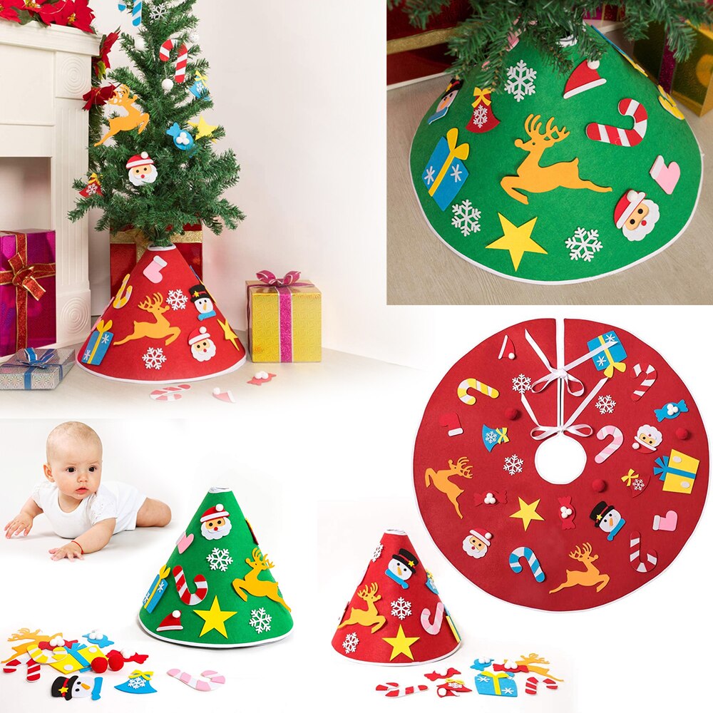 Kerstboom Rok Vilt Diy Vloermat Xmas Christmast Boom Ornamenten Kinderen Speelgoed Kerst Decoraties Voor Boom Jaar