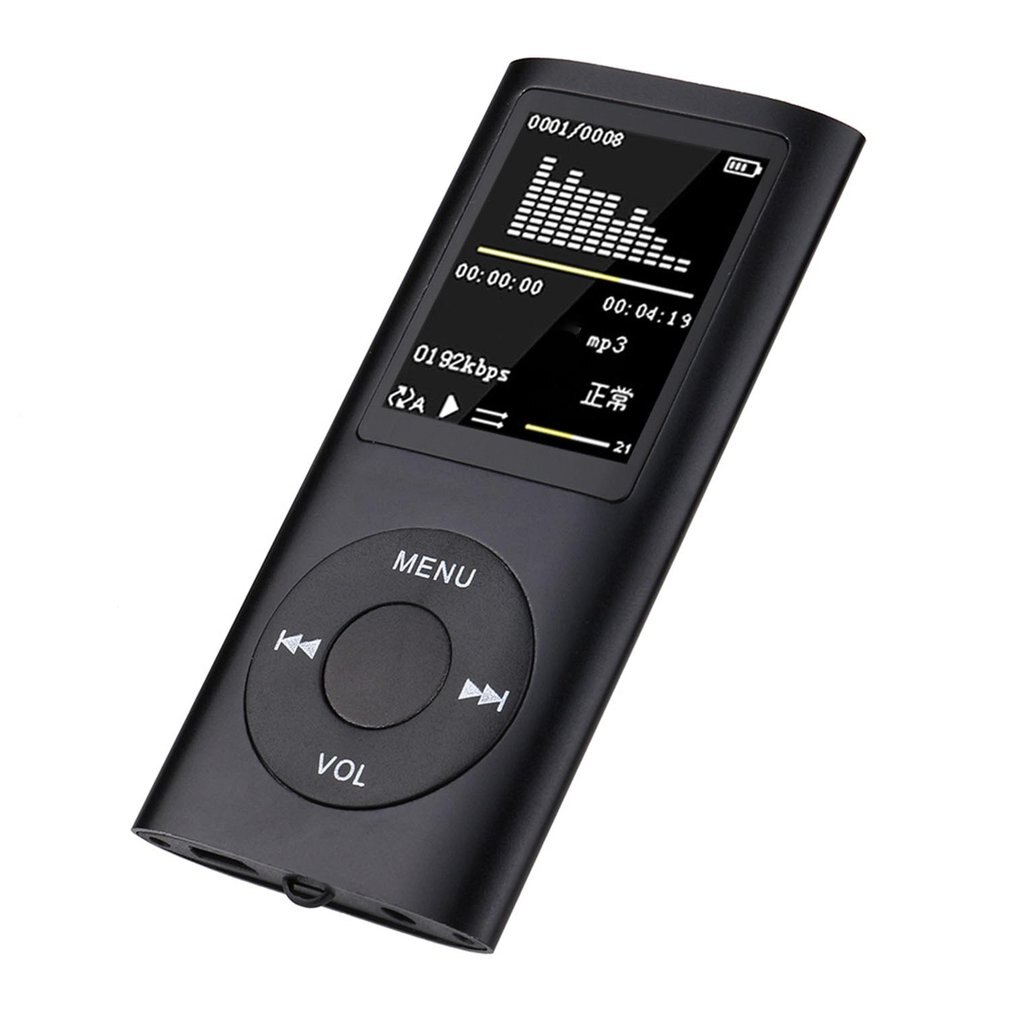 1.8 inch color screen mp3 player Play music with fm radio video player E-book player: black