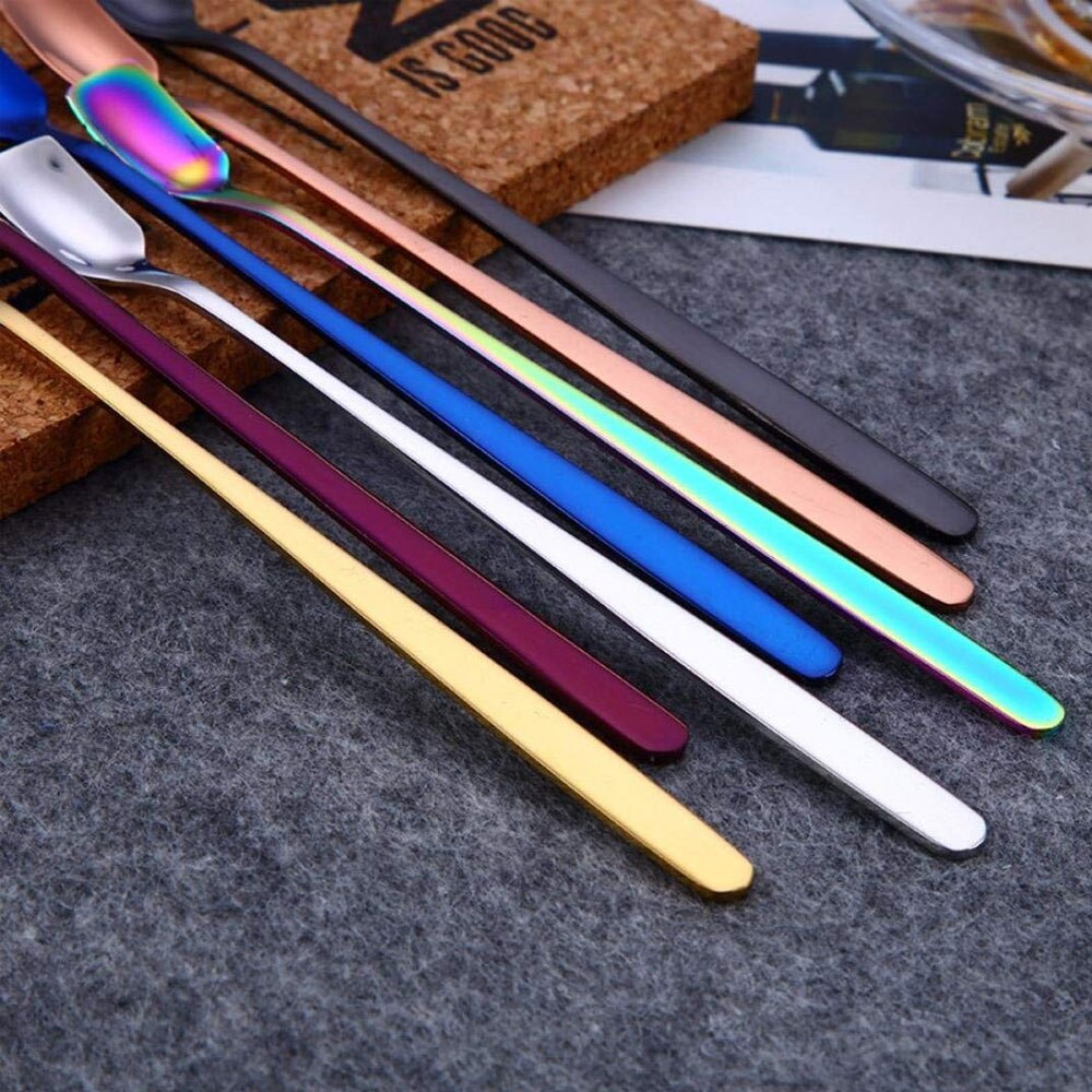 1Pcs Stainless Steel Long handle Iced Tea Spoon Coffee Spoon Cold Drink Fruit Juice Long Ice Scoop Drinking Tools