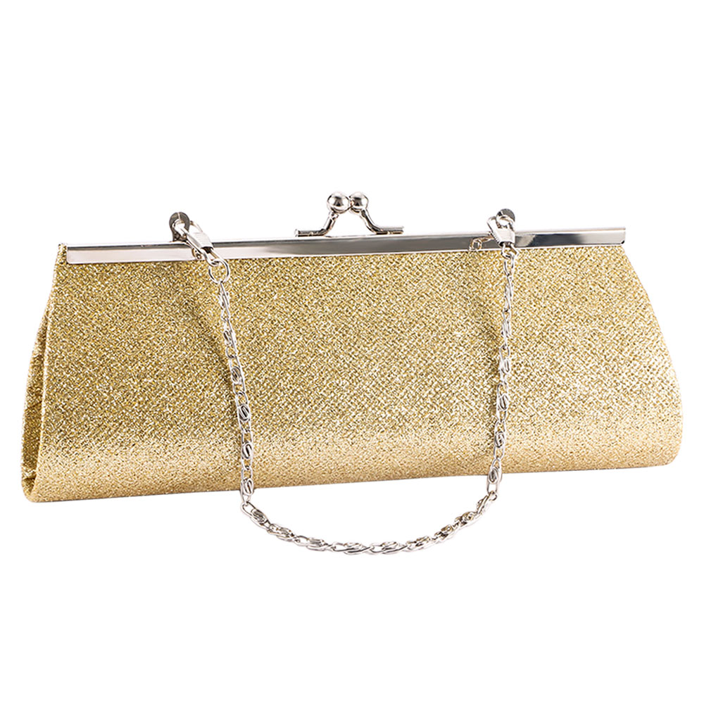 Kvinder dame glitter pailletter håndtaske funklende fest aften aften fest bryllup banket clutch taske pung tote pung: Guld