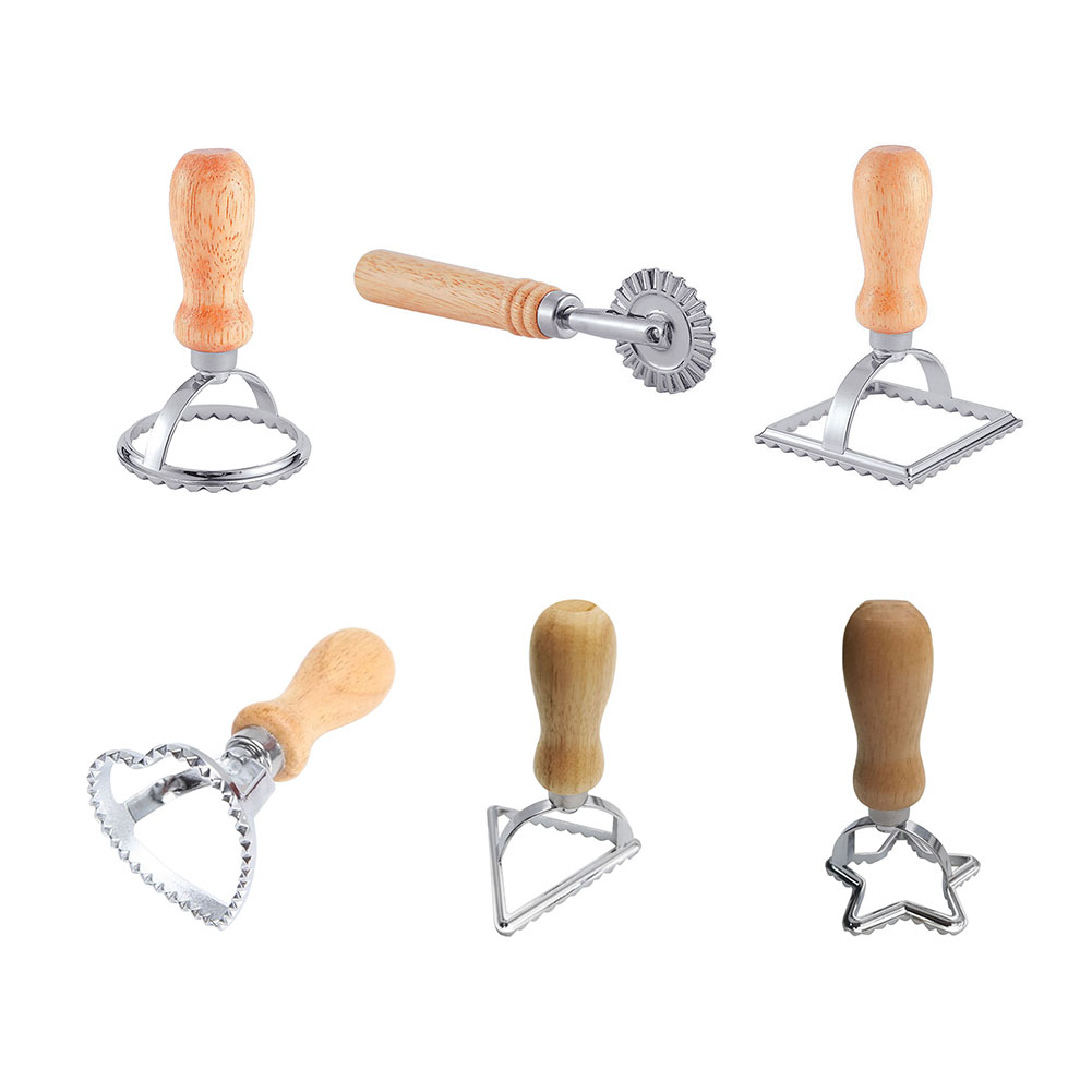 Cookie Cutter Ravioli Pasta Tool Stainless Steel Dumpling Embossing Device Dough Cutter Cookie Mold Pizza Cutting Wheel Tool