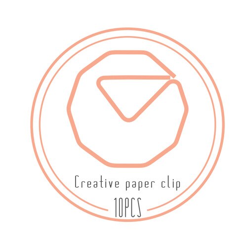 10pcs/lot Geometric Shape Paperclips Square Styling Decoration Office Accessories Paper Clips Bookmark Office Supplies: 10PCS Polygon