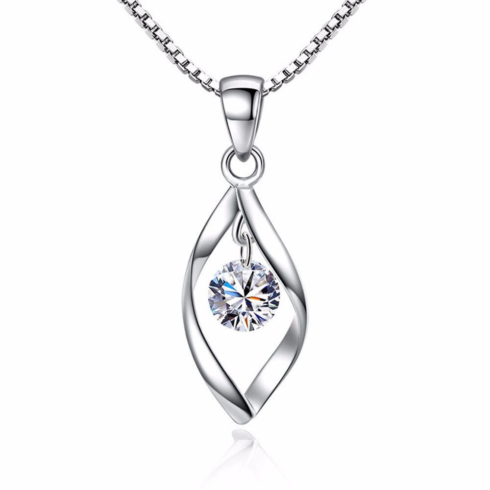 925 Sterling Zilver Vrouwen Kettingen Knipperende Radiance Hanger Zirkoon Sleutelbeen Ketting Sieraden: Default Title