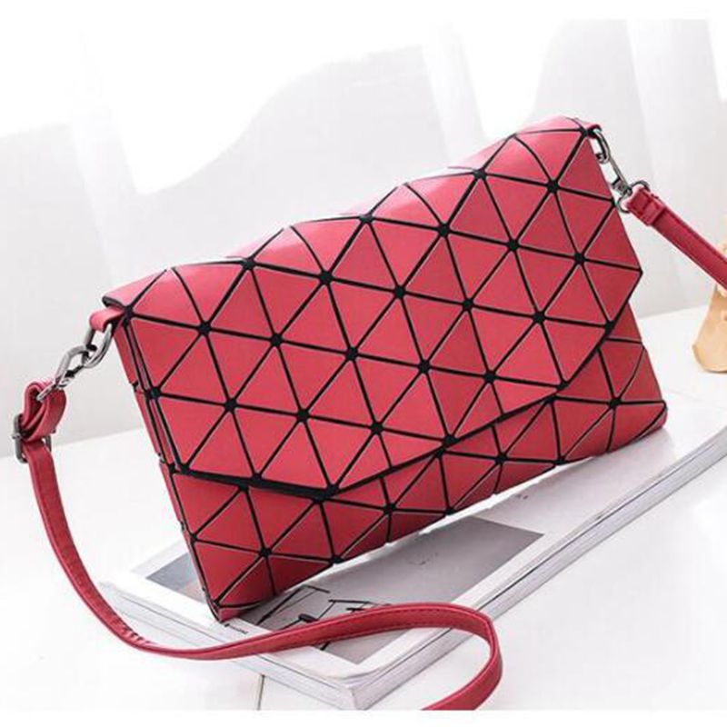 Matte Vrouwen Avondtasje Schoudertassen Meisjes Flap Handtas Mode Geometrische Casual Clutch Messenger Bag