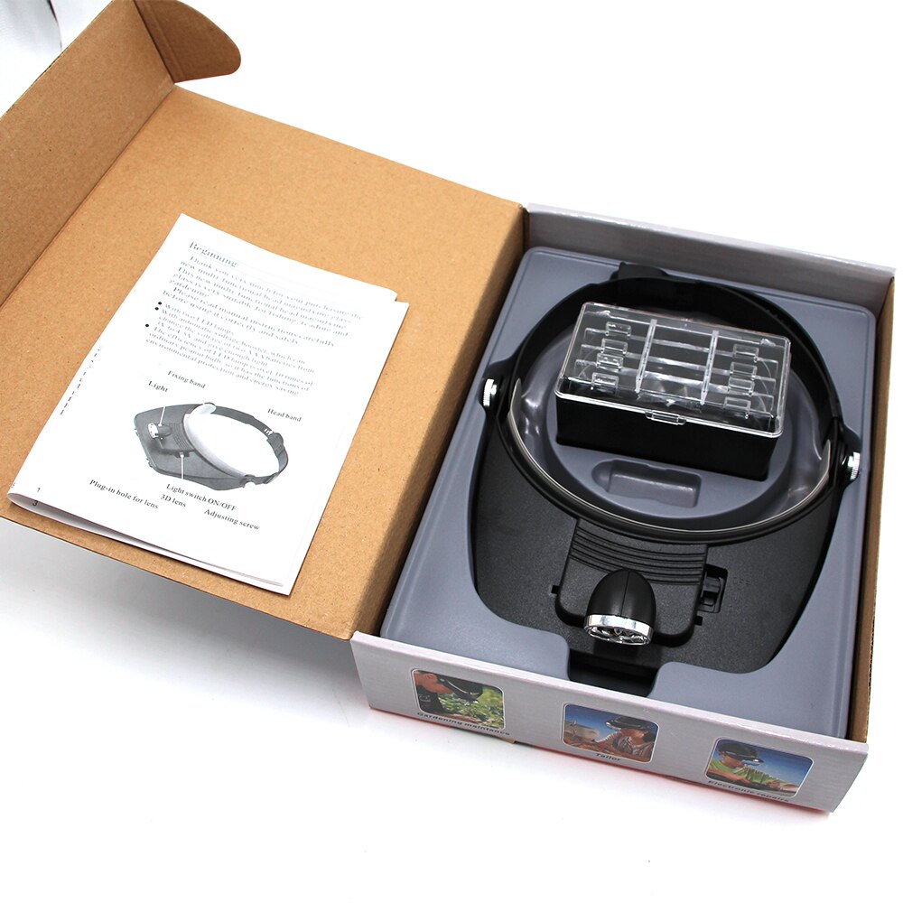 1SET Magnifying Glass For Beekeeping Equipment Head-mounted Multiple Magnification Mirror Height LED Light Magnified Lens Wear