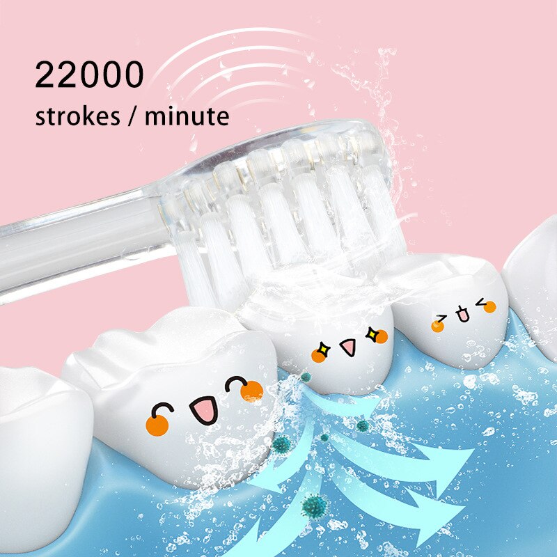 Seago enfants Brosse À Dents Électrique LUMIÈRE LED Imperméable À L'eau Douce Fourrure Faible Choc Onde Sonore 3-6 Ans Enfant Et bébé