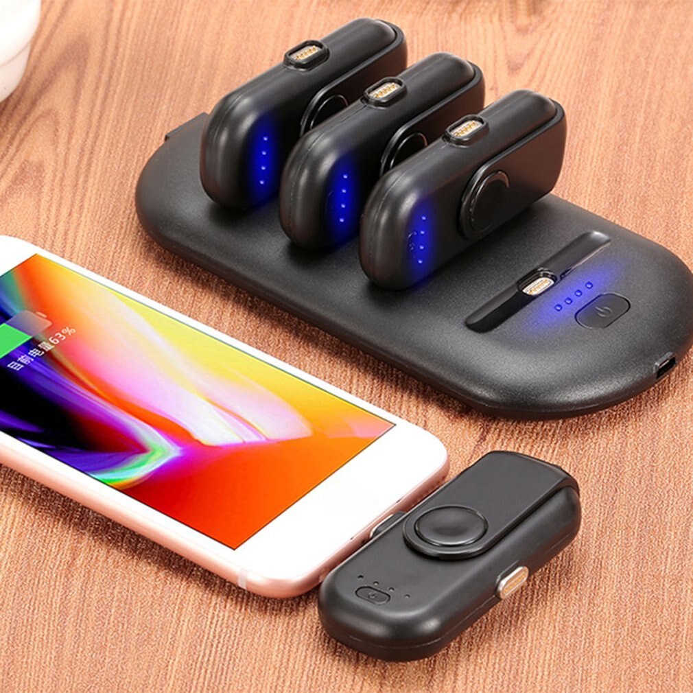 Magnetische Power Bank Mini Vinger Nood Mobiele Power Magnetische Draagbare Mobiele Snel Opladen Externe Batterij