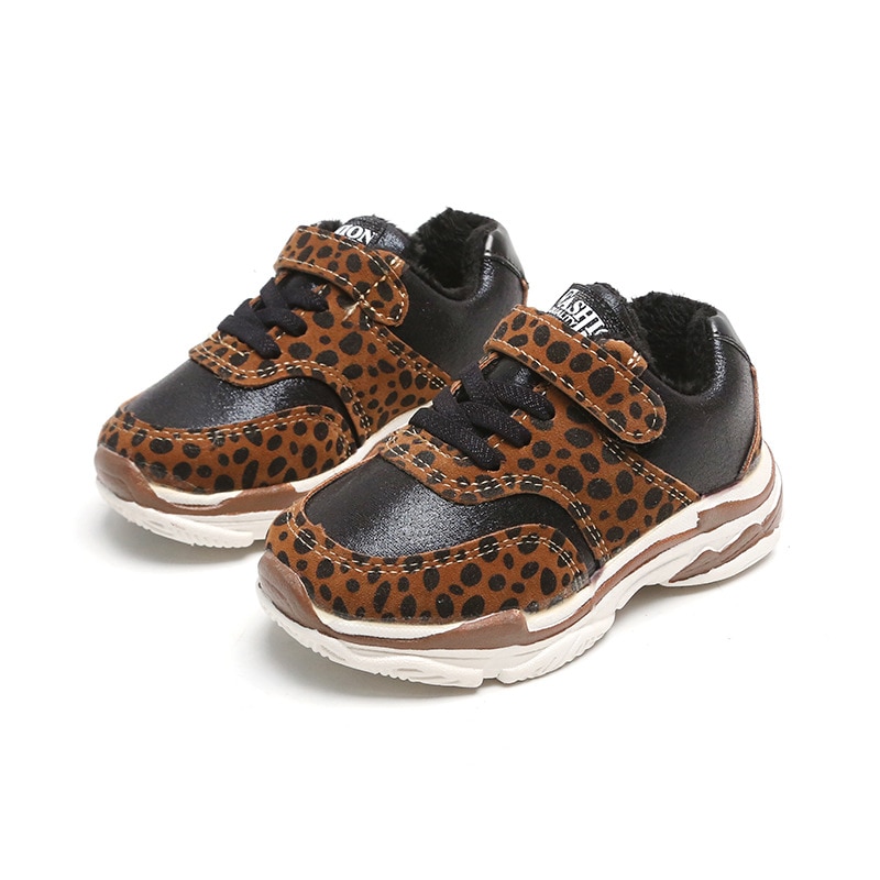 herbst Winter freundlicher Schuhe Baby Mädchen Schuhe freundlicher Sport Turnschuhe Art Jungen Turnschuhe Mädchen Pu Leder Schuhe Leopard