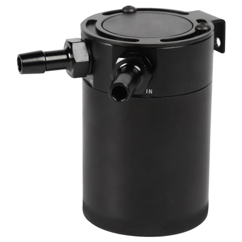 2 Port Baffled Oil Catch Tank Reservoir Universal Billet Oil Catch Can Auto Baffled Air-Oil Separator