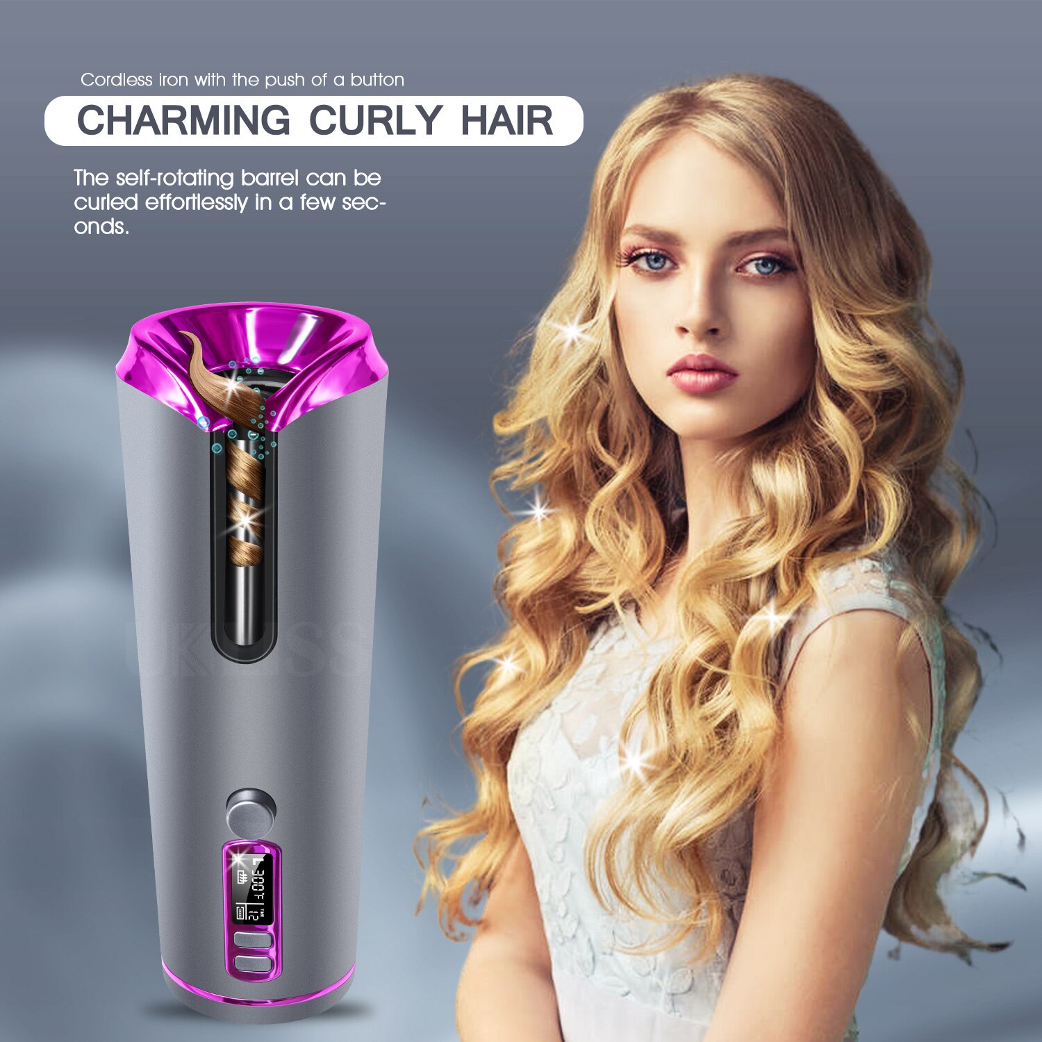 Automatic Rotating Hair Curler Electric Magic Curling Iron Spiral Hair Waver Curling Wand Tongs Ceramic Curly Hair Crimper Iron