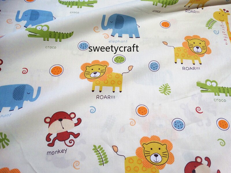 Tissu en 100%  imprimé tigre de dessin animé 160 x 50cm au demi-mètre, tissus patchwork pour bricolage, matériel de couture, robe de bébé, drap