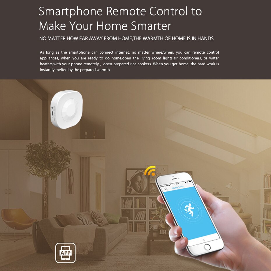 AVATTO WiFi Human Body Sensor, Tuya Smart PIR Motion Sensor, Security Burglar Alarm Sensor Smart life APP Control Smart Home