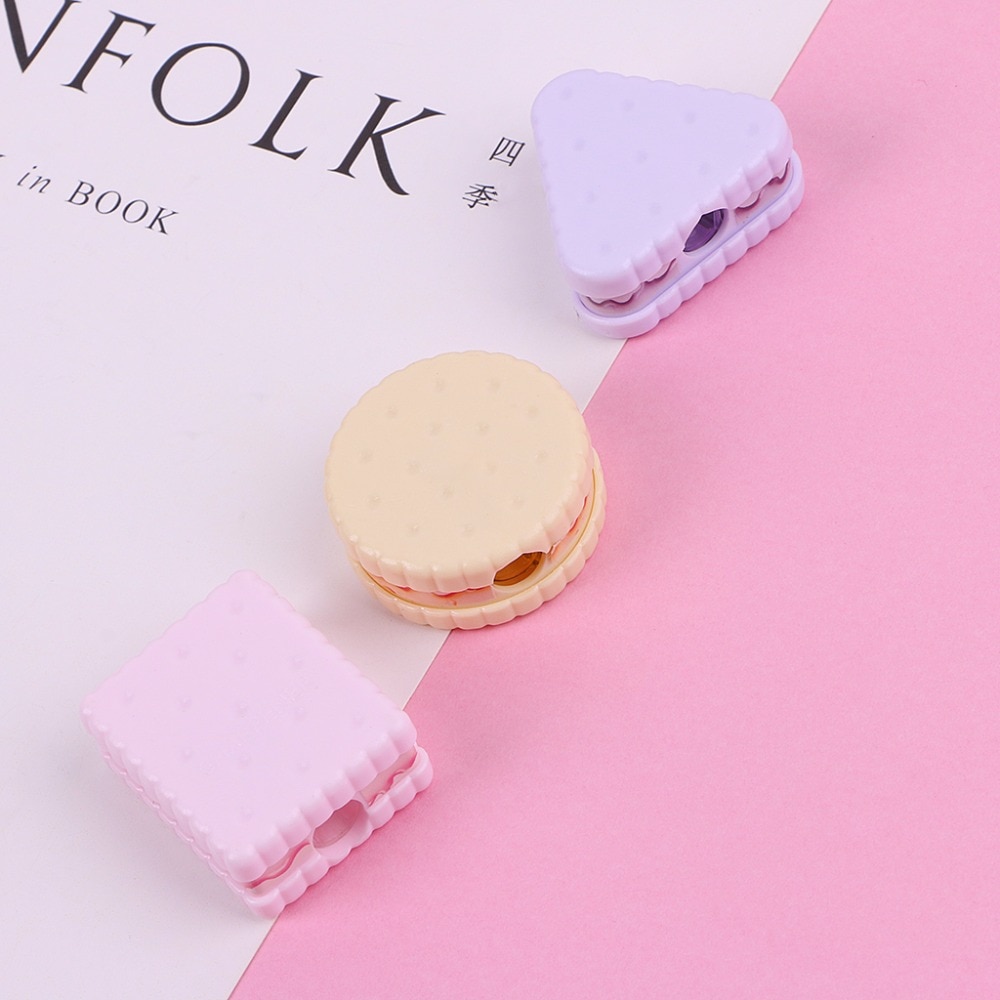 1PC mignon Cookie écolier taille-crayon fournitures scolaires papeterie