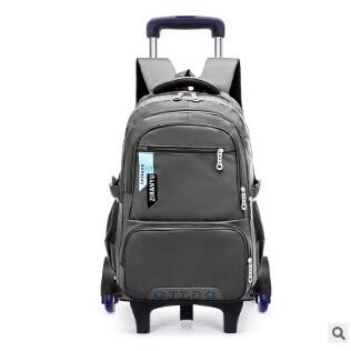 ZIRANYU School Wheeled backpack bags for boys Children Trolley Backpacks for school kids backpack on wheels Student rolling bags: 6 wheels grey