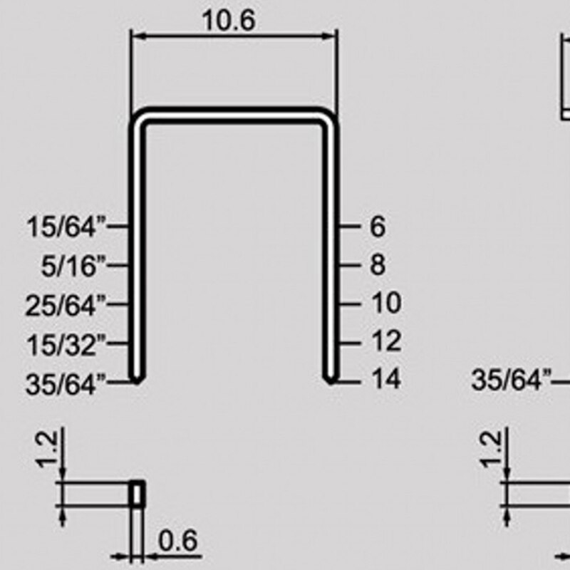 2000Pcs 1022J Stapler Nail for Framing Tacker 1022J Nailer Stapler Tool U-Shaped Nails Air Tool Accessories