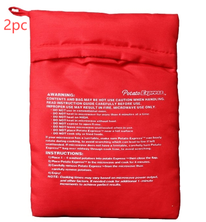 Bolsa de patatas para microondas, bolsa reutilizable para cocinar patatas en microondas exprés, cocina de patatas al horno, patatas perfectas, bolsa roja para hornear de 4 minutos: Chocolate