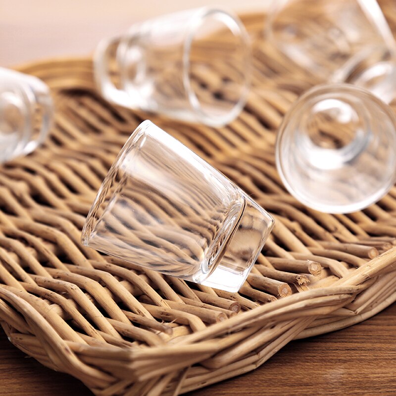 6 stk / sæt 25ml klart tyk base shot glas sæt hjem bar mini vin kopper 0.87oz til so-ju saki