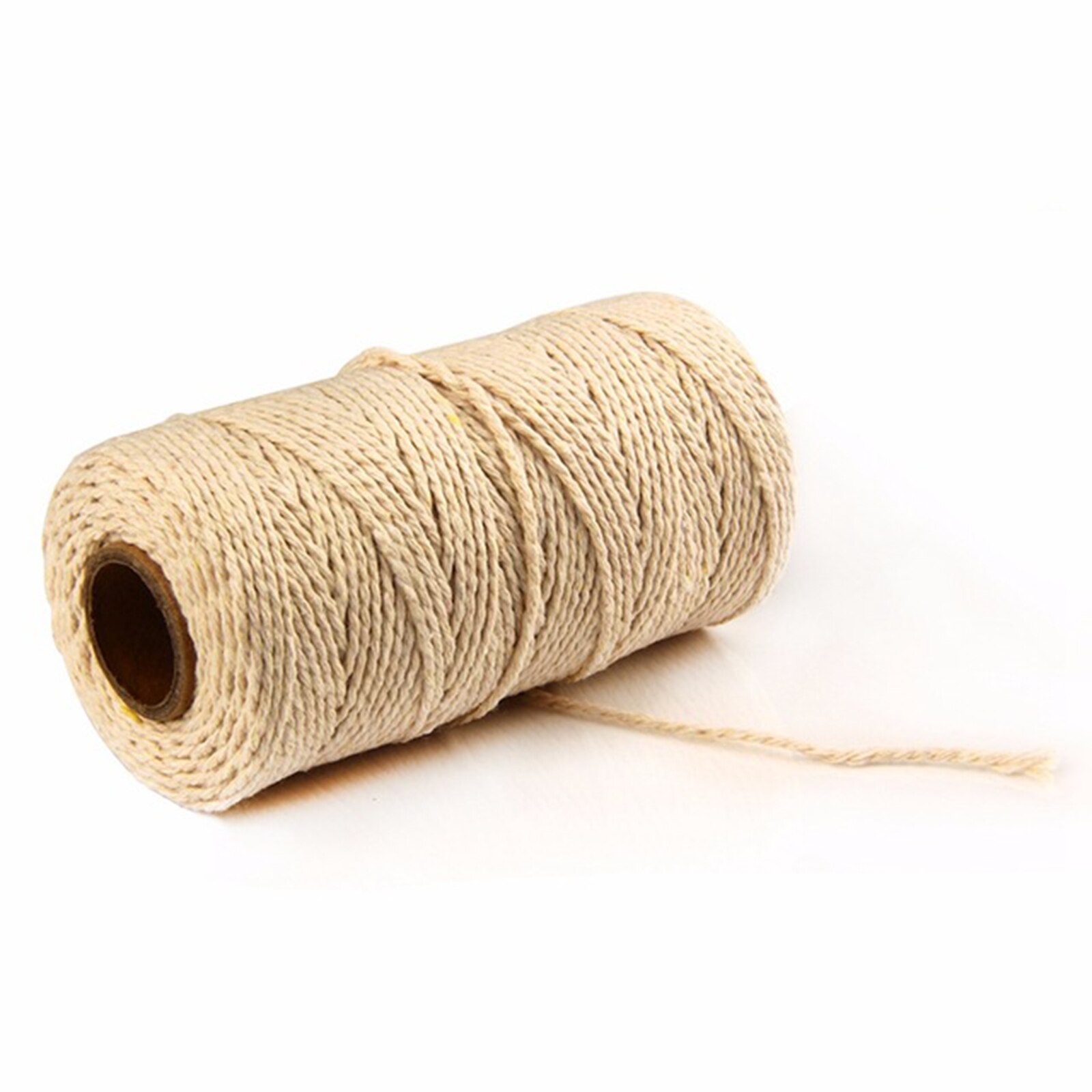 Touw Twisted Cord Kleurrijke Koord Katoenen Draad Diy Party Bruiloft Decoratie Handgemaakte Craft Home Textiel 100M Macrame Koord: Beige