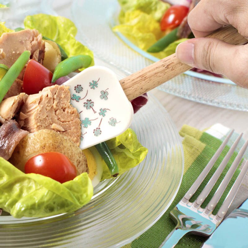 3Pcs/Set Kitchen Supplies Cookie Pastry Scraper Wooden Handle for Butter Cooking S/L Food Grade Silicone Baking Tools