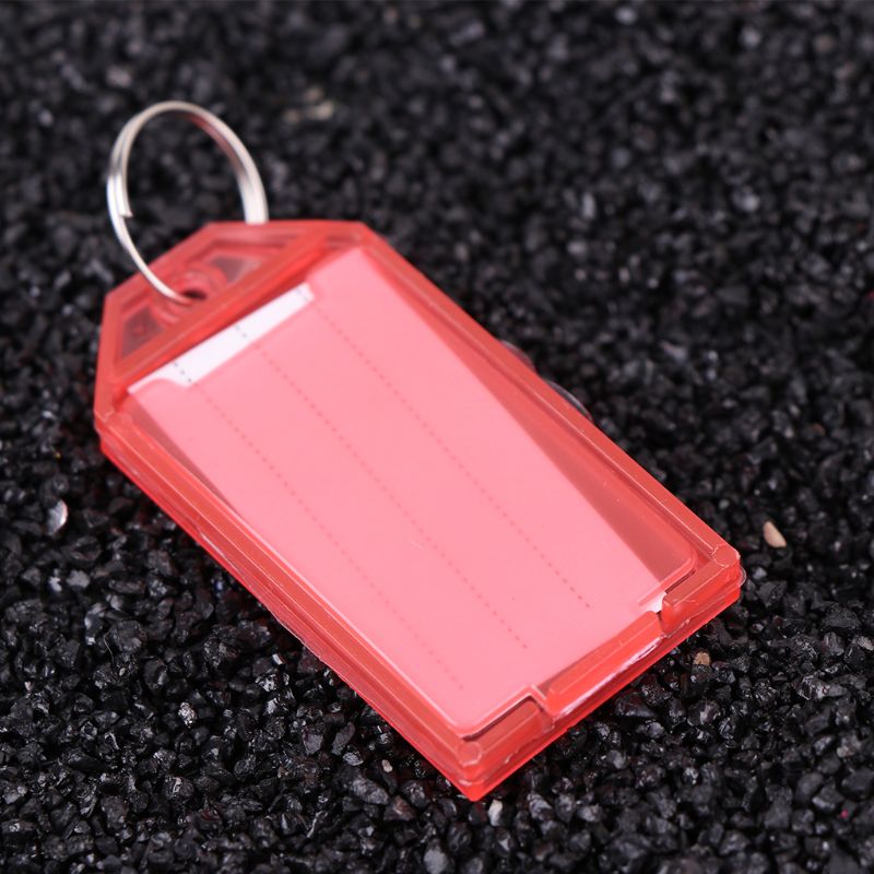 50 Stuks Plastic Key Id Label Tags Met Split Ring Sleutelhanger Naam Adres Wandelen Venster Bagage Card