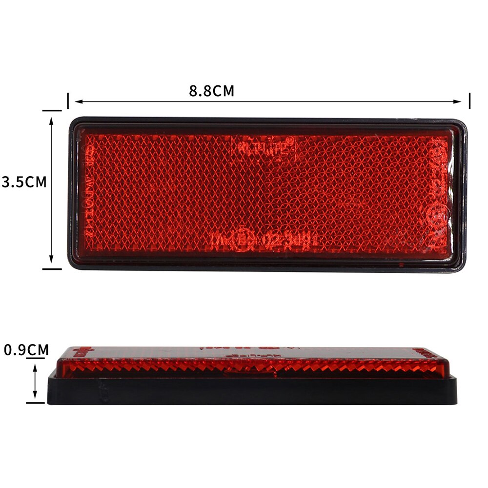 10Pcs Rectangle Plastic Reflector Reflective Warning Plate for Trailer RV Truck Train Yacht Auto Product