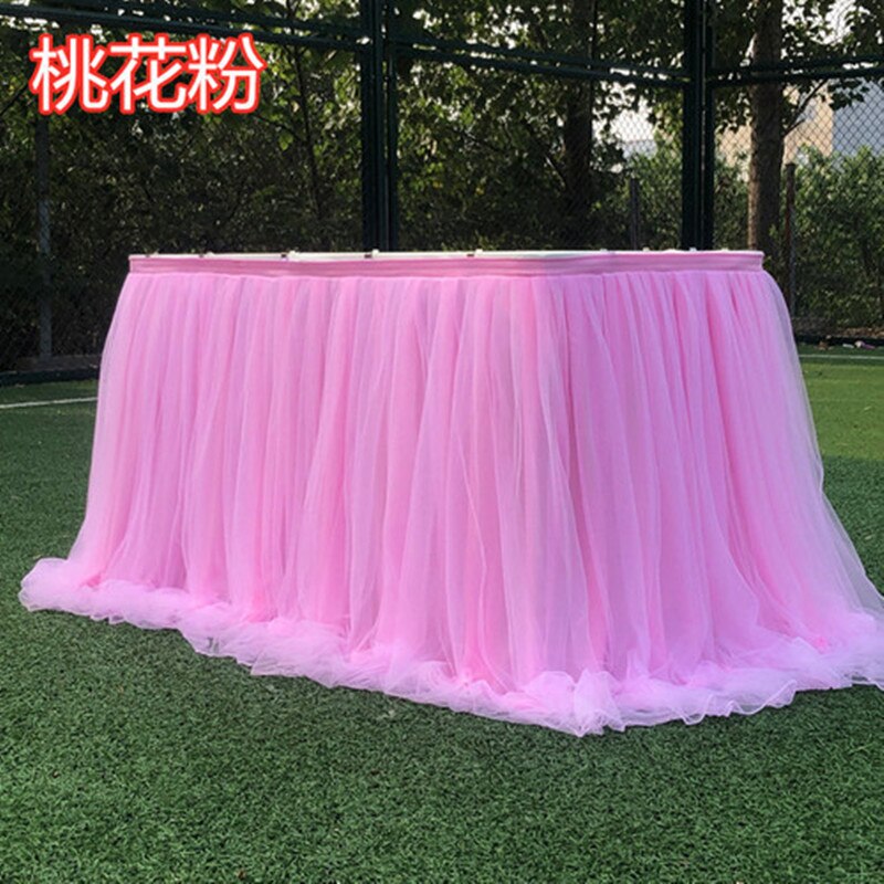 Jupe de Table en Tulle 1M, décoration pour mariage, fête prénatale, anniversaire, Tutu, fournitures de fête: 6