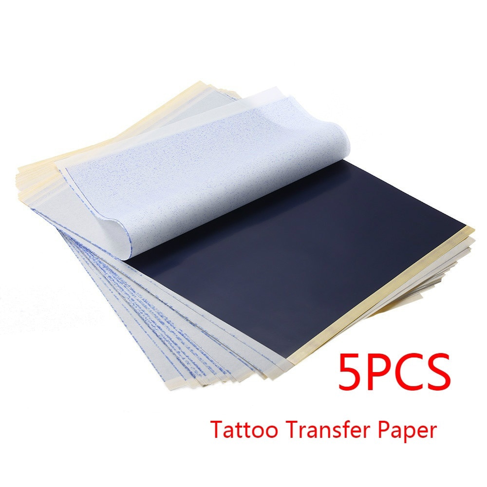 Professionele A4 Size Tattoo Transfer Papier 5 Vellen Stencil Carbon Thermische Tracing Tattoo Stencil Body Art Tatoos Art Tool