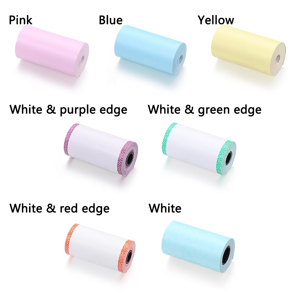 1 Roll Colorful Printer Sticker Non-adhesive Thermal Paper Direct Thermal Paper P1/P2 57*30mm For PAPERANG/ PeriPage Printer