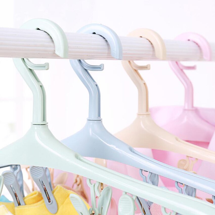 Clothes Pegs 8 Clips Plastic Hangers Underwear Socks Bra Dryer Hook Rack Clothes Hanging Dry