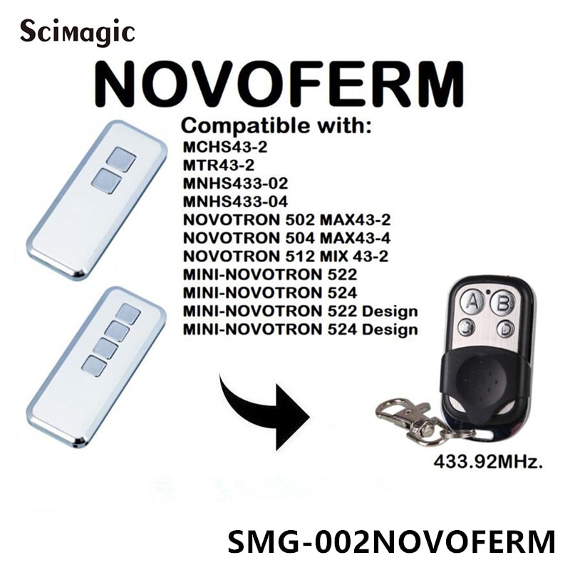 NOVOFERM NOVOTRON 502 MAX43-2 MINI-NOVOTRON 522 MINI-NOVOTRON 524 garage door remote control 433.92MHz rolling code transmitter