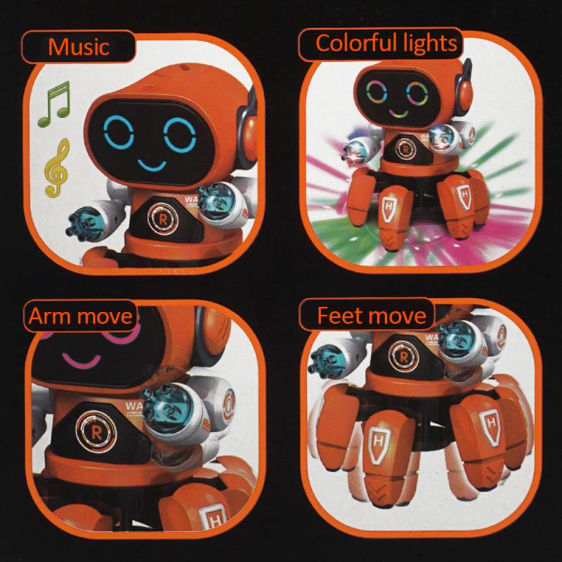 Robot de baile inteligente para niños, juguete electrónico de pulpo que camina, iluminación LED Musical, de cumpleaños