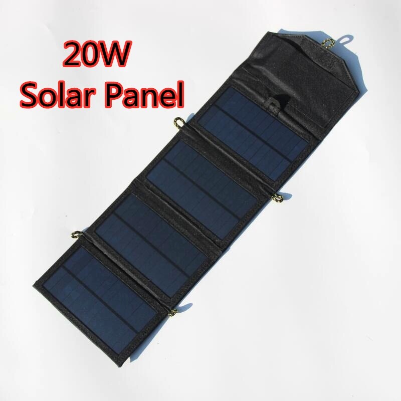 Folde solpanel 5v 20w 30w usb batteri oplader kit komplet power bank smartphone bærbar foldbar genopladelig camping: 20w