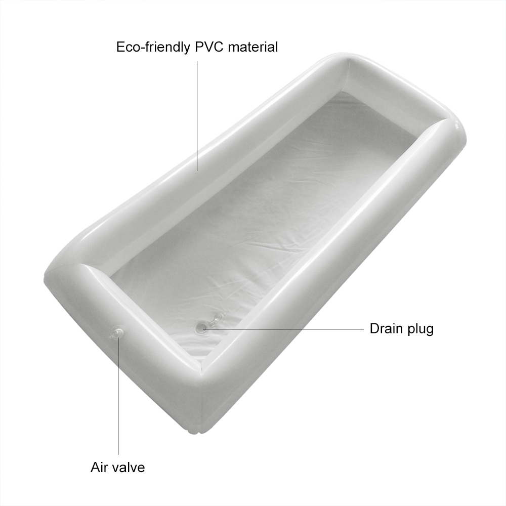 Inflatable Ice Serving Buffet Bar with Drain Plug Salad Drinks Cooler Food Fruit Containers Floating Tray BBQ Picnic Pool