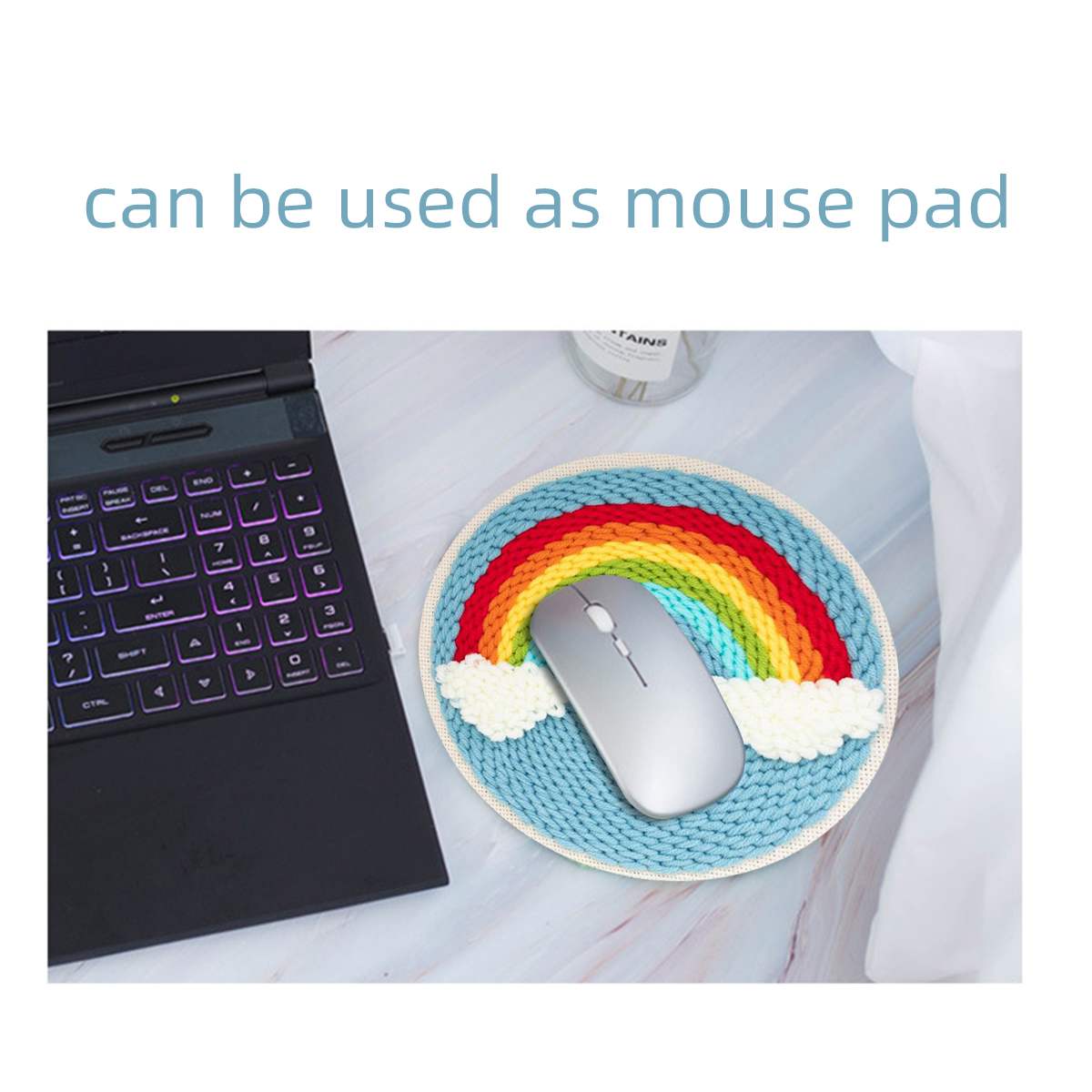 Diy broderi regnbue håndarbejde håndarbejde begynder korssting kit klud maleri broderi cirkel boligindretning hoop nål