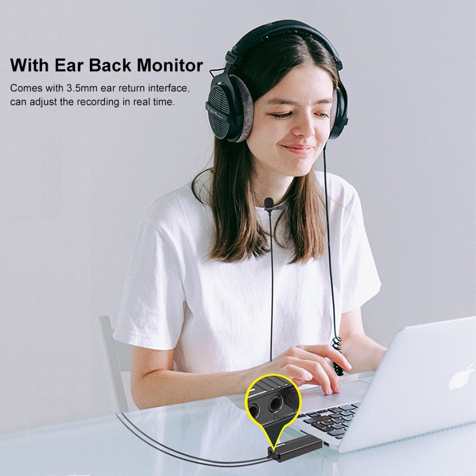 PULUZ USB Clip-on Wired Lapel Mic Recording Microphone Lavalier Silent Condenser Microphone