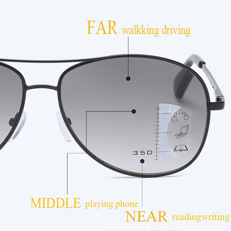 Progressiiviset monitehoiset aurinkolukulasit miesten smart zoom anti-blue light anti-uv ulkoilulasit täysikokoiset jousisarana