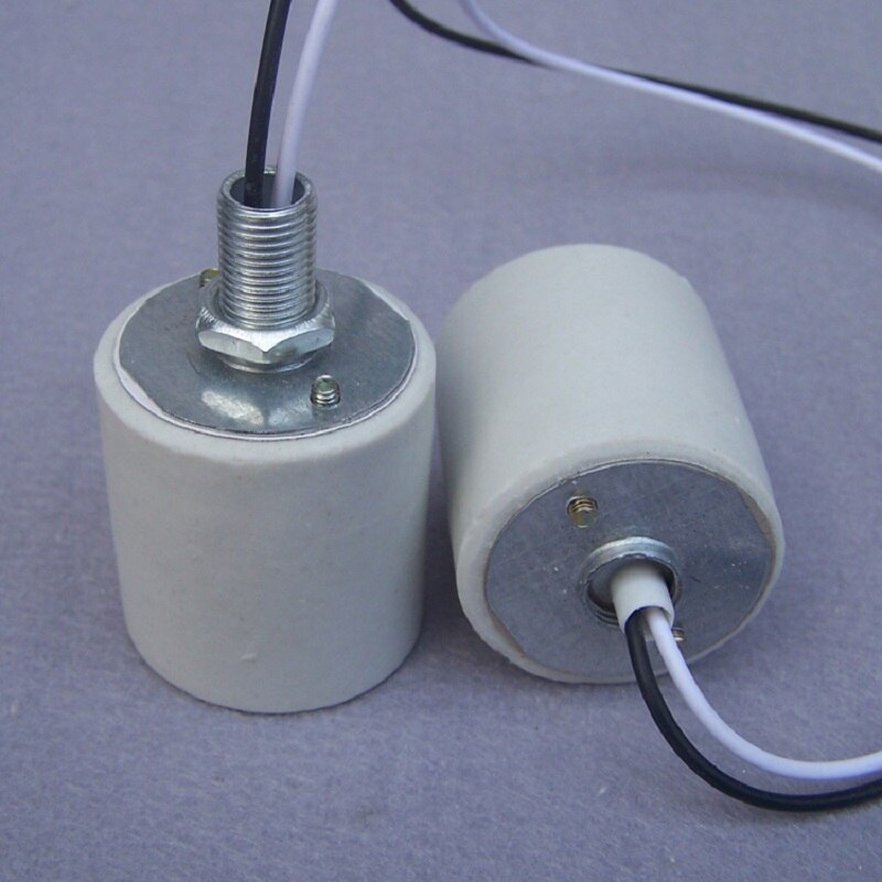 10 stk./parti ce godkendelse  e27 lampeholder fatning base fix holder med 0.5 mm 2 30cm/40cm/50cm m10 flad beslag belysning tilbehør