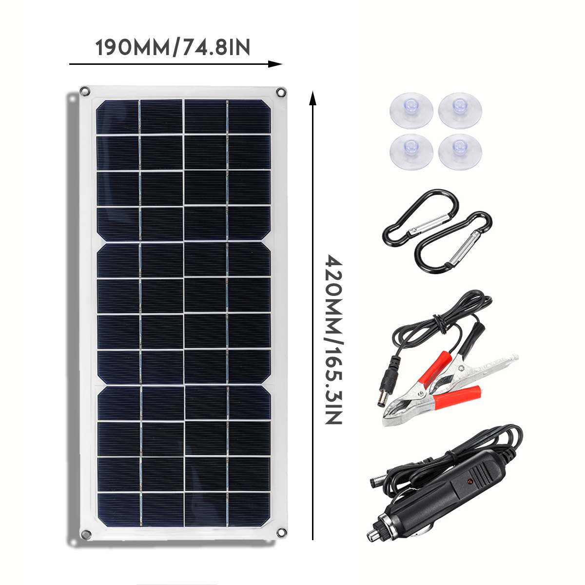 30W Solar Panel 12V Polycrystalline USB Power Portable Outdoor Cycle Camping Hiking Travel Solar Cell Phone Charger