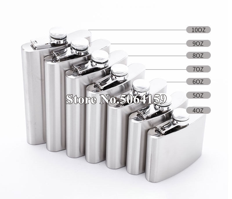 Stainless Steel Hip Flask with Funnel for Whiskey Wine Liquor 4 5 6 7 8 9 10 18 OZ Outdoor Pocket flasks Portable Alcohol Bottle