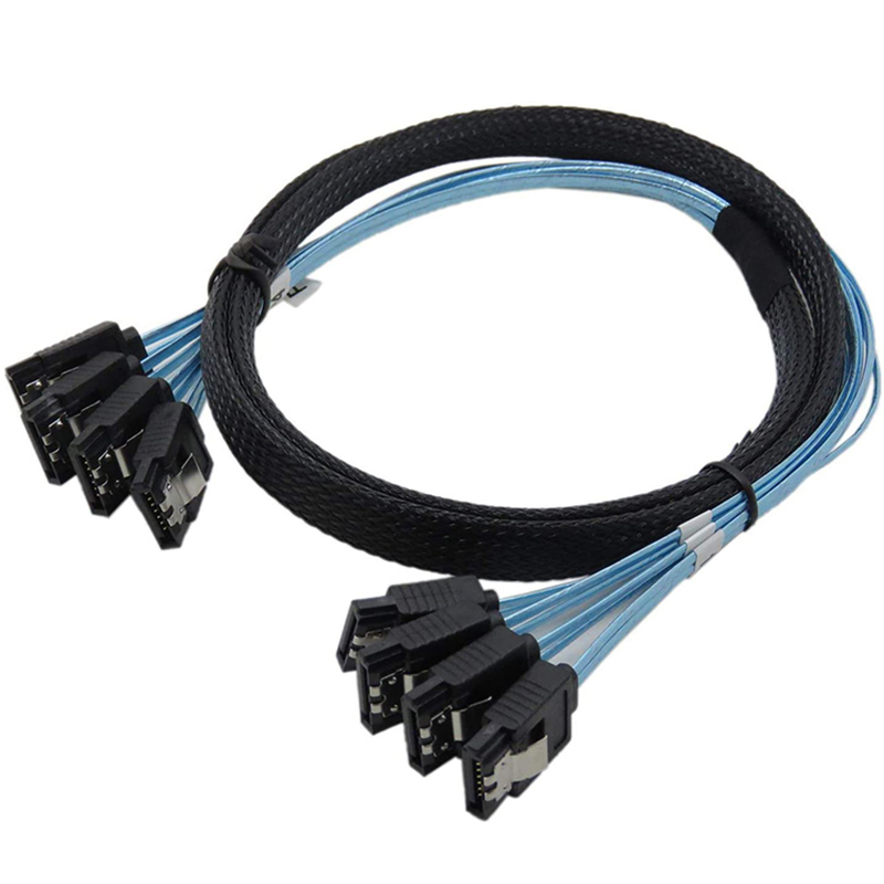 4/6 unids/set Cable Sata a Sata 6 puertos/juego Cable de fecha Sata 7 pines a Sata Cable Sas de 7 pines Cable divisor HDD de 6Gbps para servidor