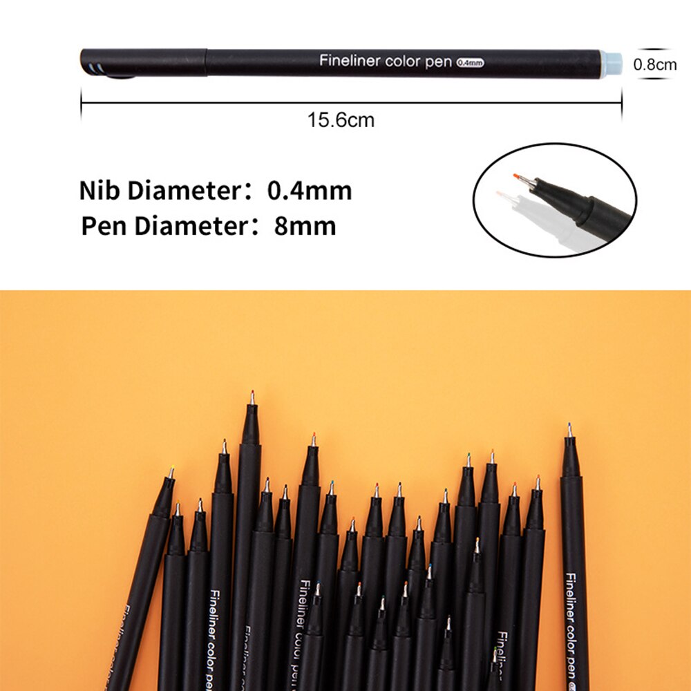 0.4mm Hook Line Pen Large Capacity Sketching Pen For Student Drawing Art Writing Comic Sketch Pen School Supplies