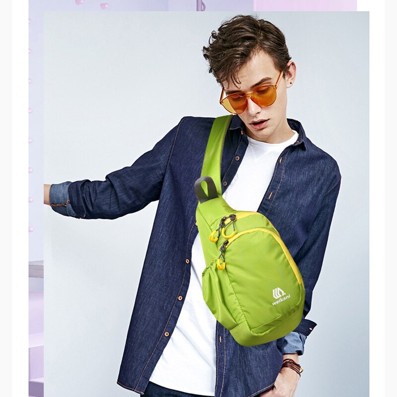 Waterproof Outdoor Adjustable Running Shoulder Bag,Wear-resisting Portable Cycling Chest Bag,Unisex Ultralight Marathon Bag