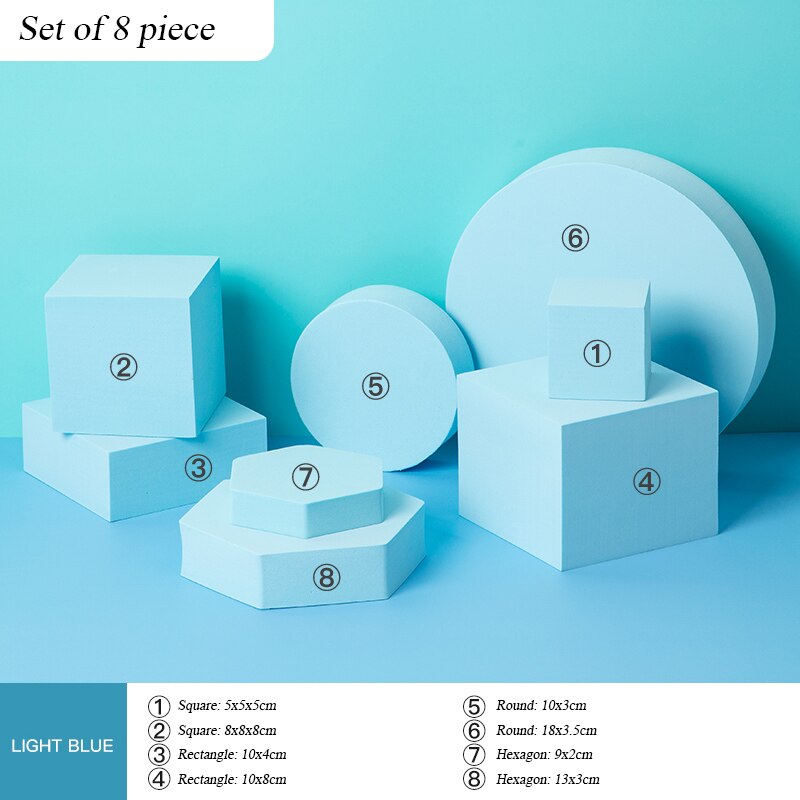 Product Photography Props Photography Foam Bubble Geometric Cube Set Photography Props: blue