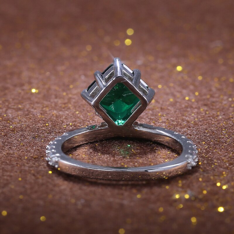 Huitan specielle geometriske midi-ringe til kvinder med lysegrøn aaa cubic zircon sten otte klør engros femme ring