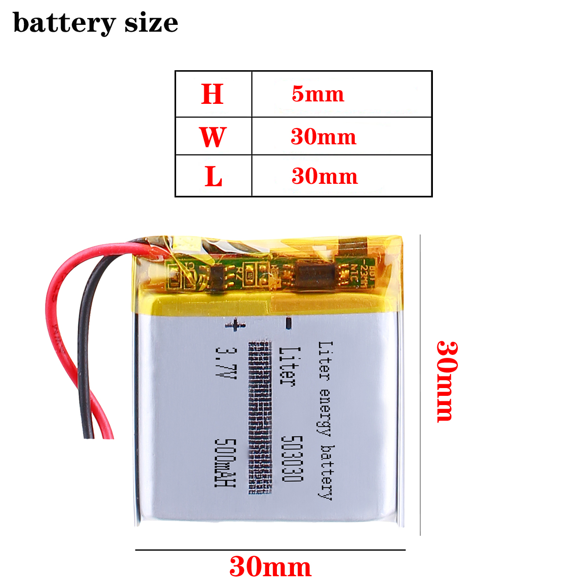 503030 3,7 V 500 mAh 453030 Batteria ricaricabile ai polimeri di litio Li Po agli ioni di litio per fotocamera Mp3 DVD GPS elettronica bluetooth