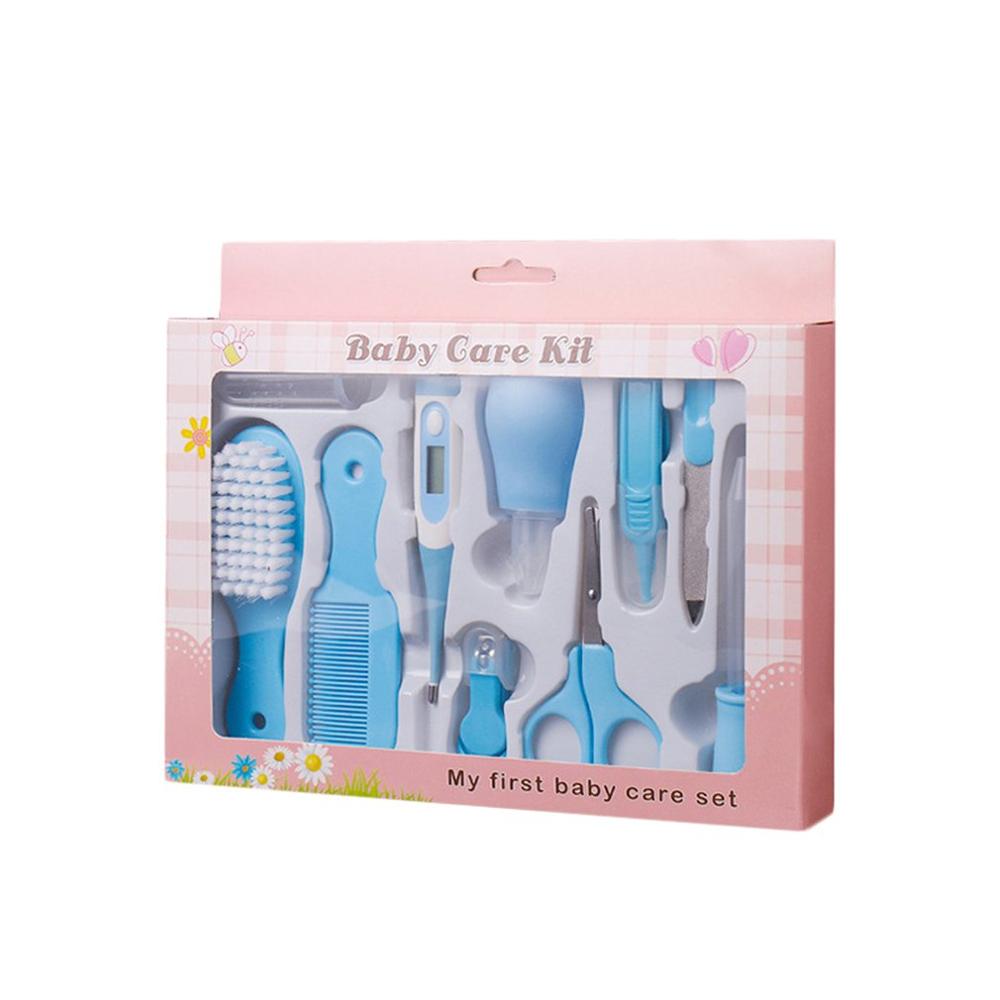 10 pièces Kit de soins pour bébé bébé thermomètre distributeur de médicaments aspirateur Nasal ongles ciseaux ensemble -né bébé costume de soins de sécurité