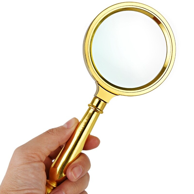 Handvat Vergrootglas Handheld Vergrootglas Koper Plating Pocket Size Reading Studenten Kinderen Ouderen Oude Man De Aged