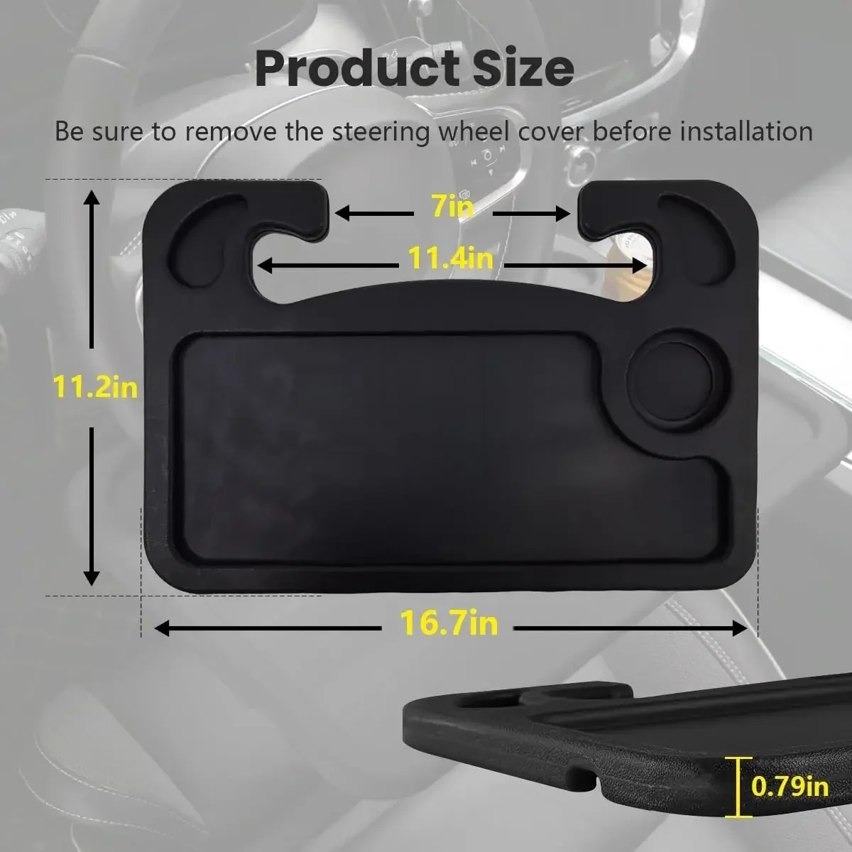 Supporto da tavolo per laptop per auto Piatto da pranzo per auto multifunzione Scrivania Volante per auto Tavolo da pranzo Cibo Caffè Vassoio per bevande