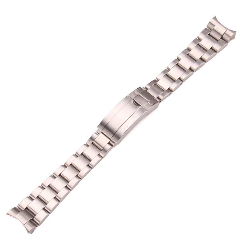 20mm 316L acier inoxydable bracelets de montre Bracelet argent brossé métal incurvé fin remplacement lien déploiement fermoir Bracelet de montre