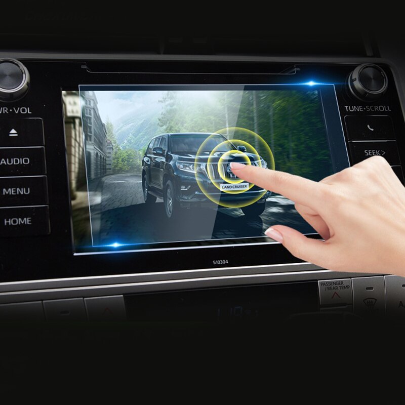 Protector de pantalla de vidrio templado para coche Toyota Land Cruiser Prado, película adhesiva, accesorios, 150